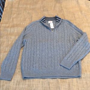 NWT Cable knit 3/4 zip gray Sweater